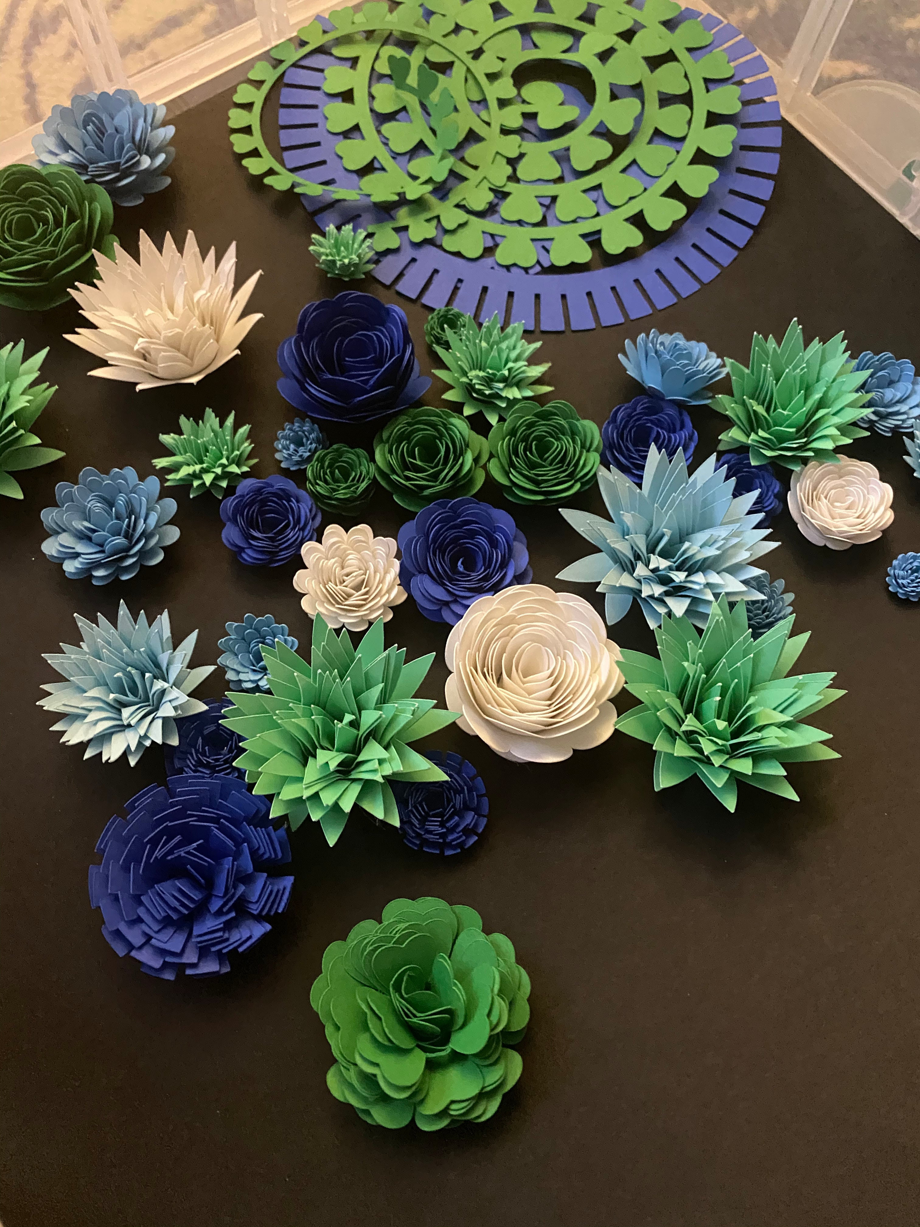 Paper flowers, hand crafted paper flowers